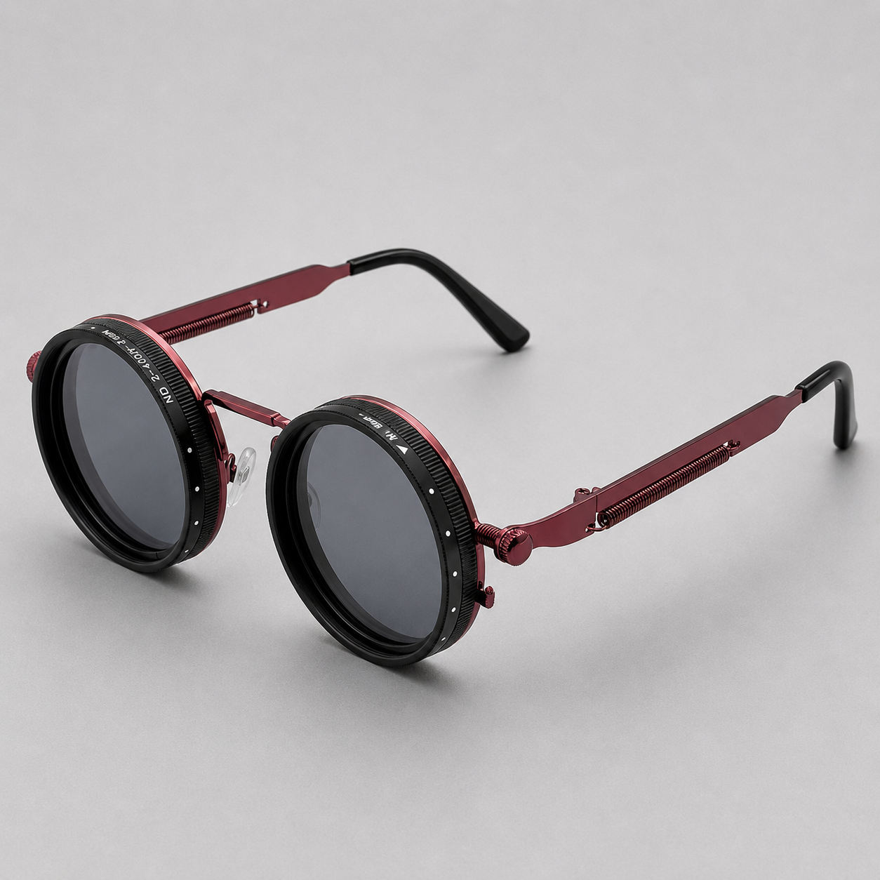Round Sunglasses with Steampunk Design