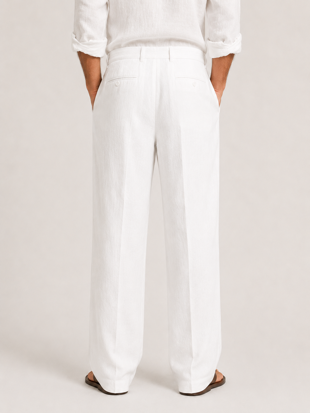 Men's Linen Elegant Trousers with Drawstring