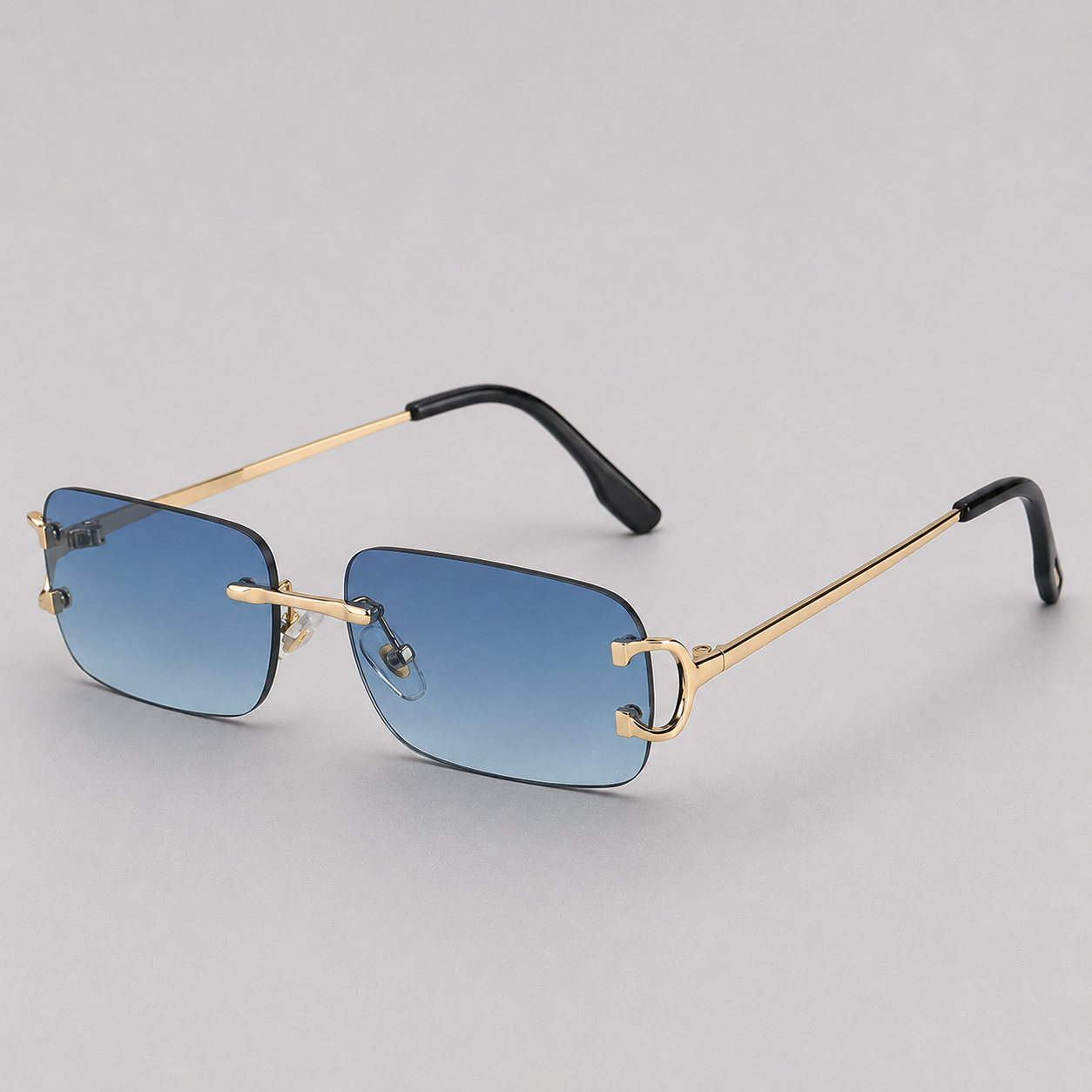 Men's Rimless Sunglasses with Gradient Lenses