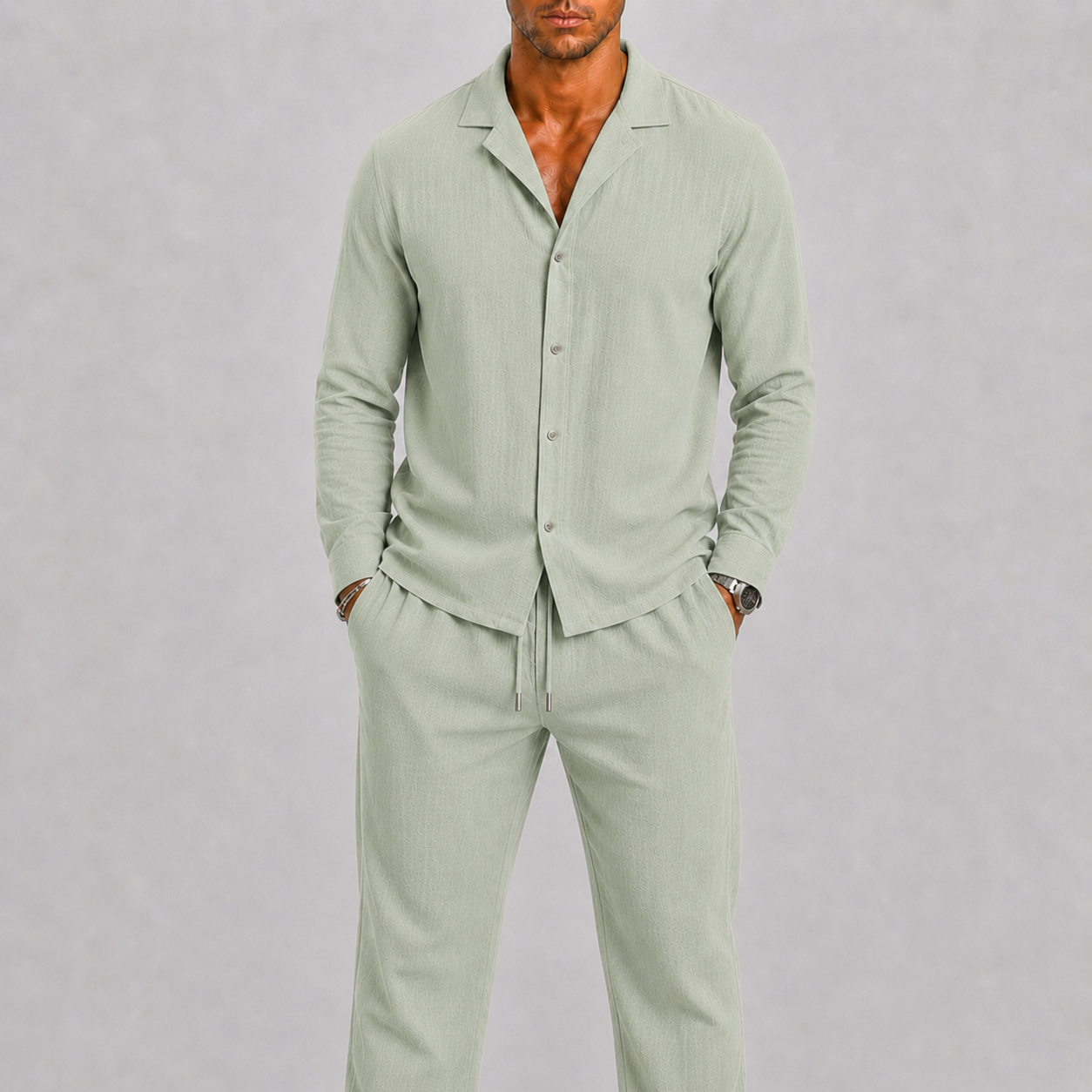 Men's Linen Set Cuban Collar Timeless Summer Style