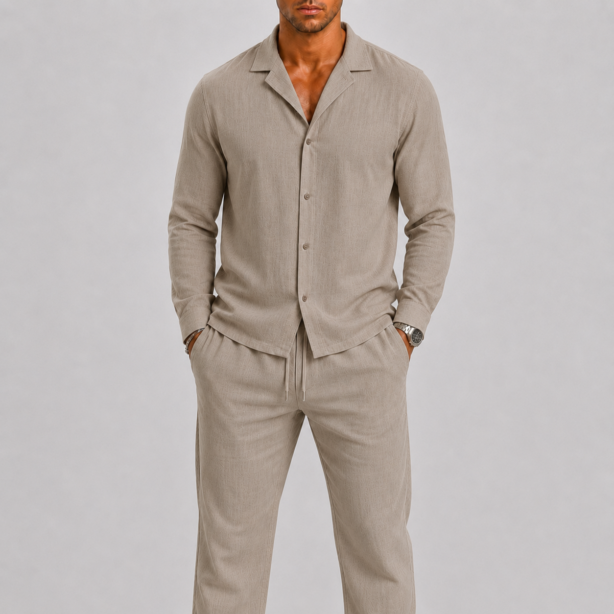 Men's Linen Set Cuban Collar Timeless Summer Style