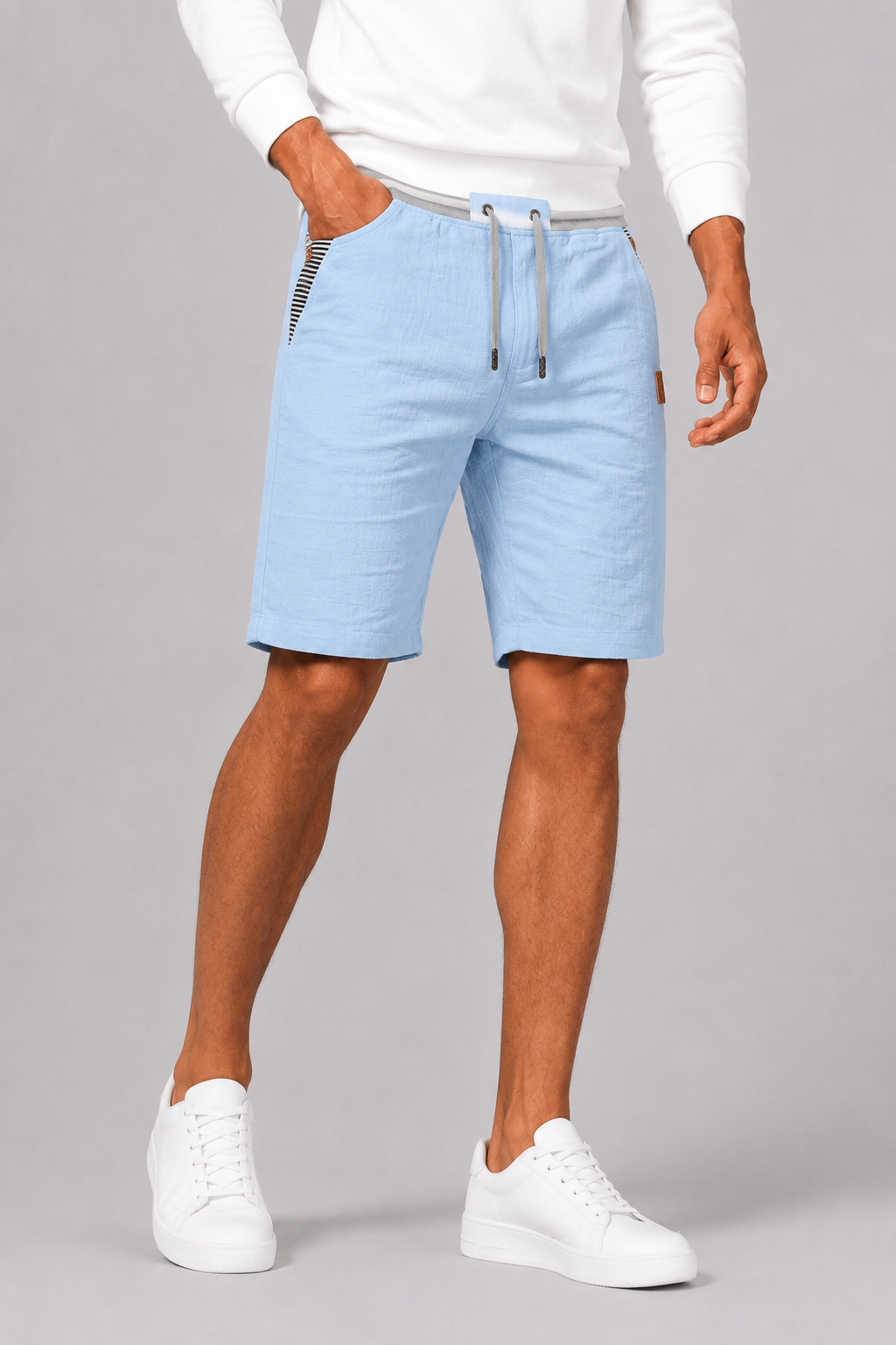 Men's Summer Shorts with Drawstring and Side Pockets