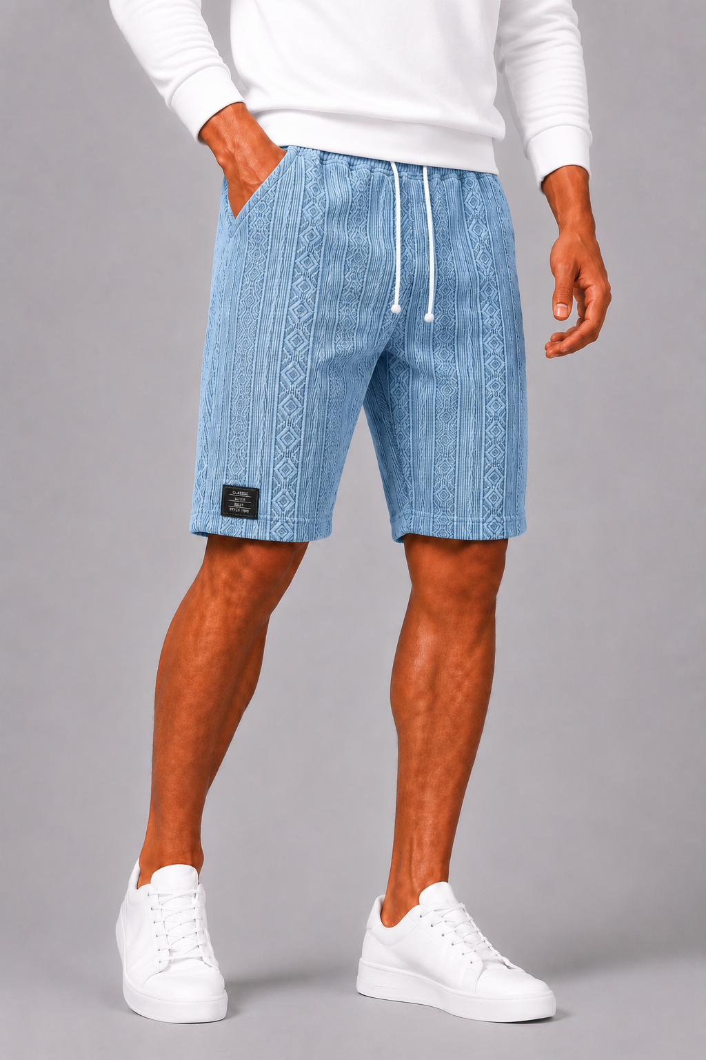 Men's Relaxed Shorts with Elastic Waistband and Drawstring
