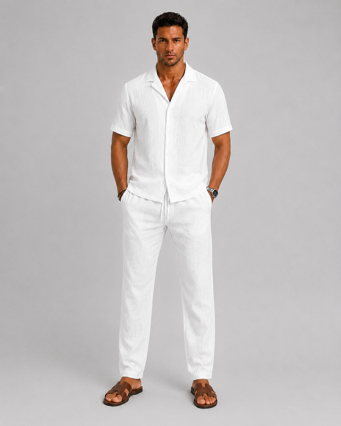 Men's Polo Set with Long Trousers