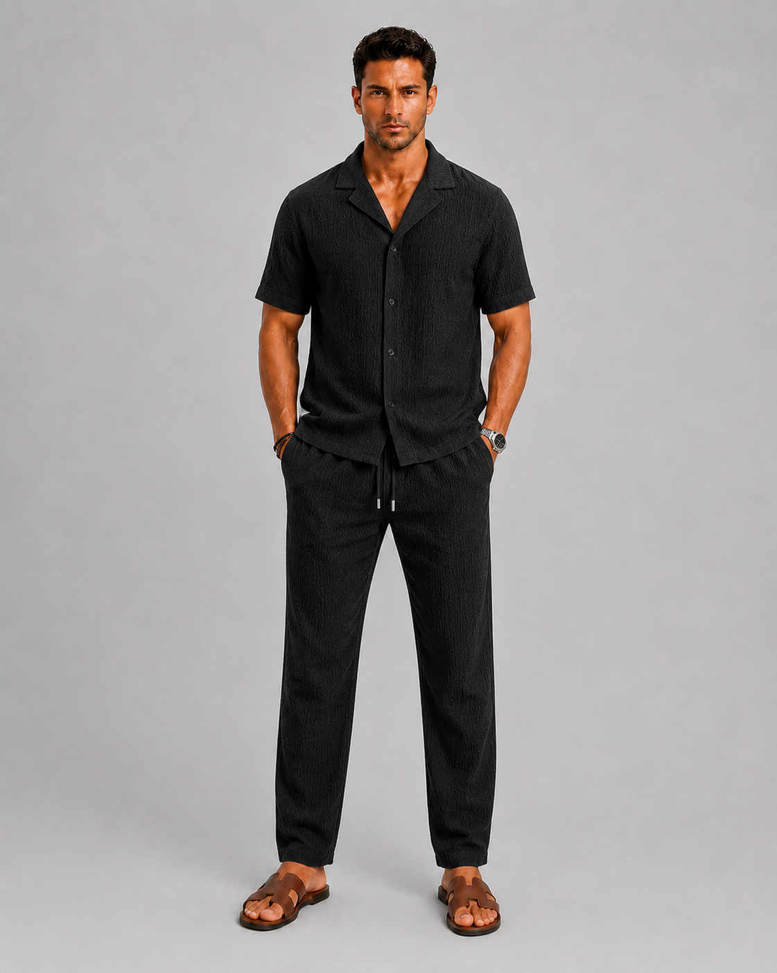 Men's Polo Set with Long Trousers