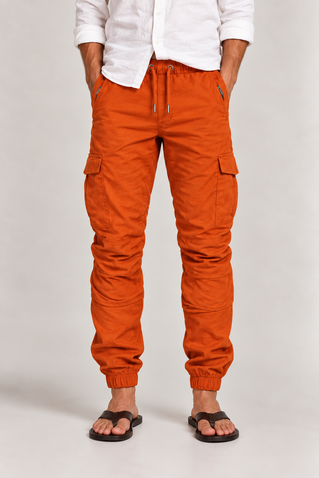 Men's Jogging Trousers with Ankle Cuffs and Zip Pockets