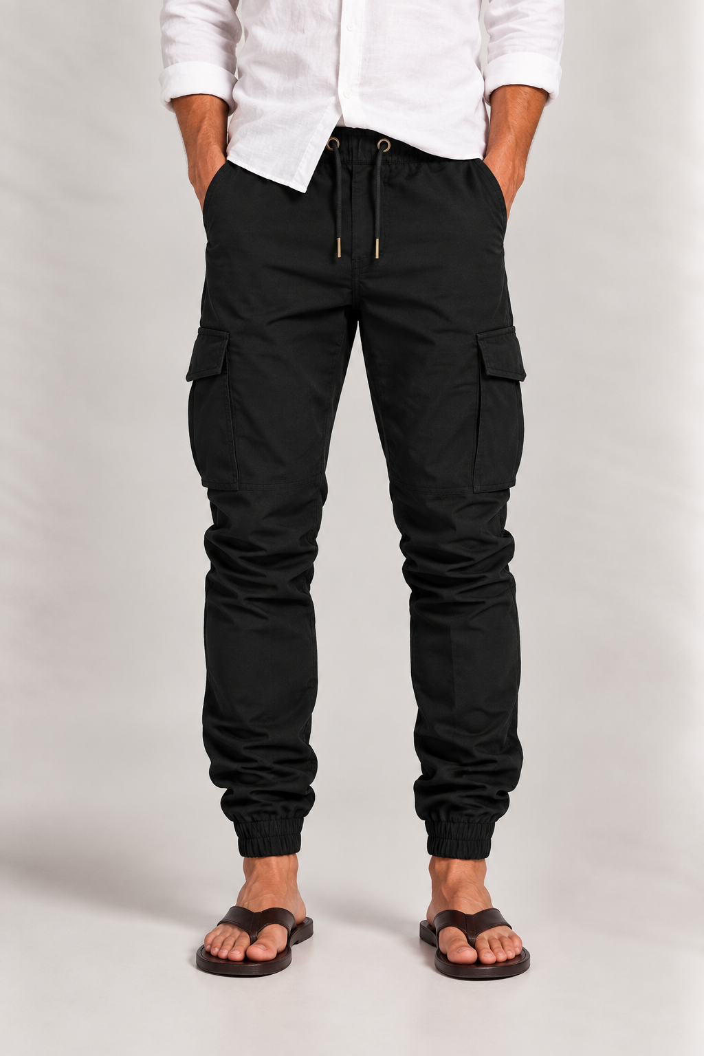 Men's Jogging Trousers with Ankle Cuffs and Zip Pockets
