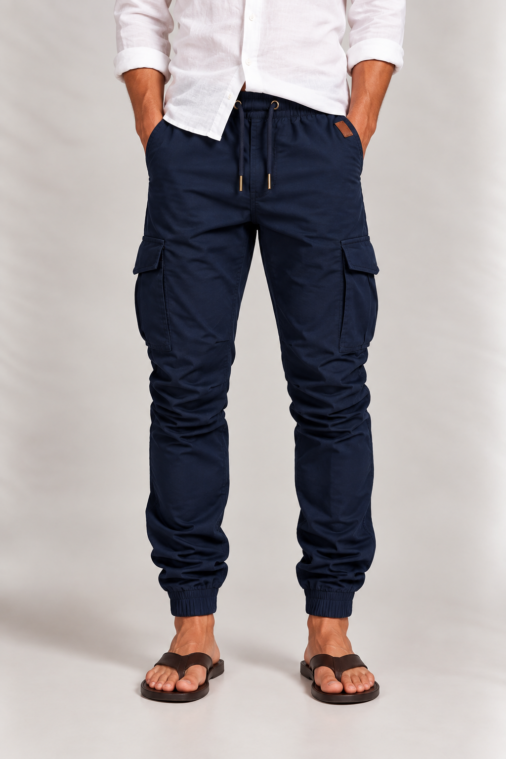 Men's Jogging Trousers with Ankle Cuffs and Zip Pockets
