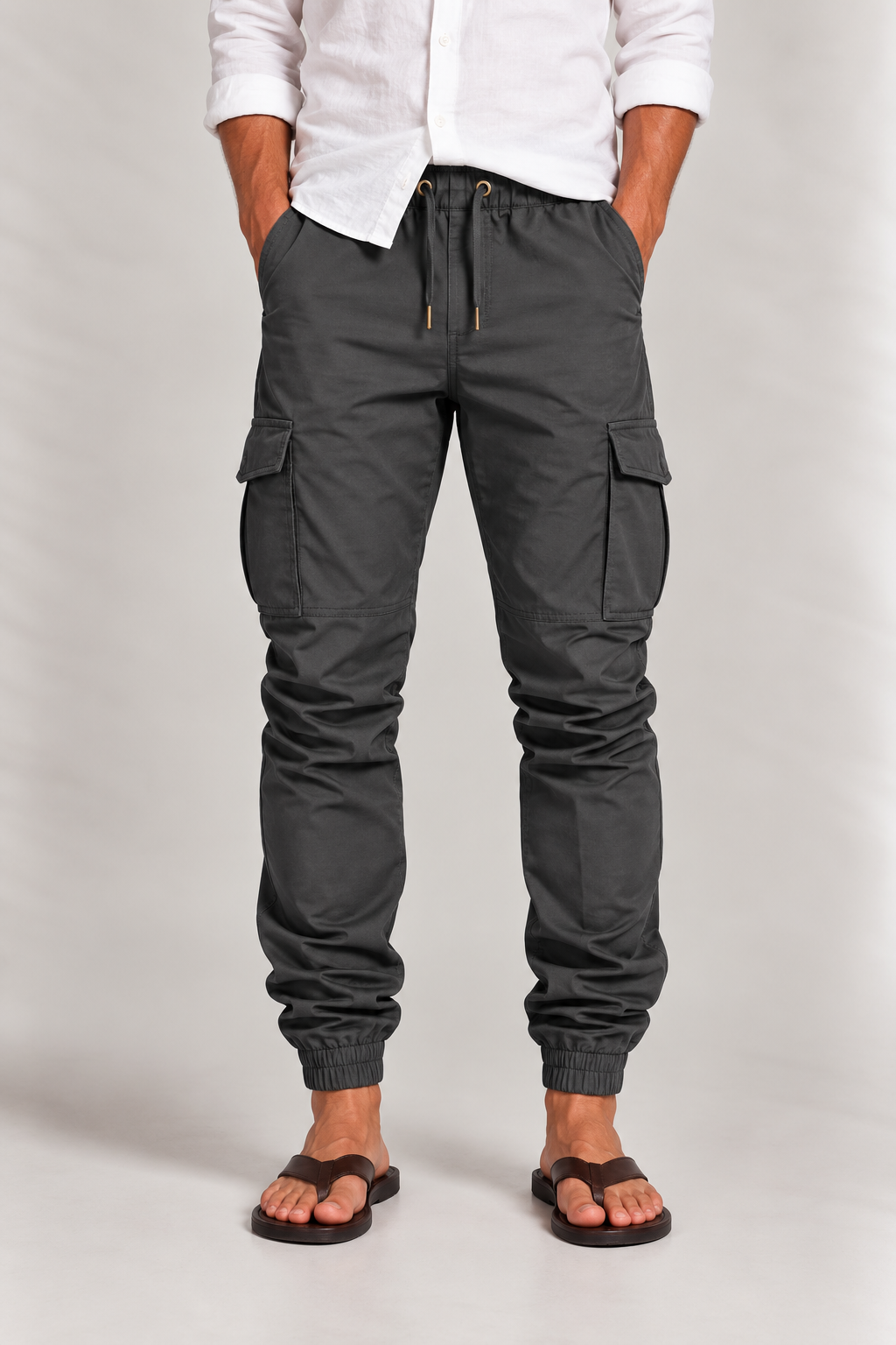 Men's Jogging Trousers with Ankle Cuffs and Zip Pockets