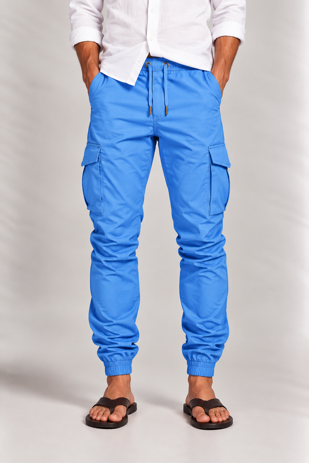 Men's Jogging Trousers with Ankle Cuffs and Zip Pockets