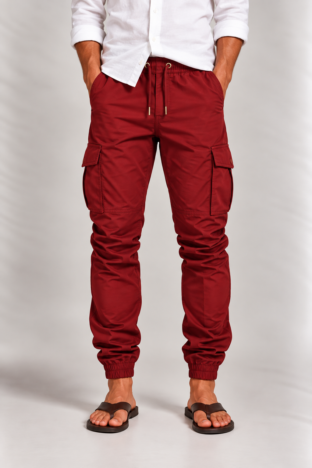 Men's Jogging Trousers with Ankle Cuffs and Zip Pockets