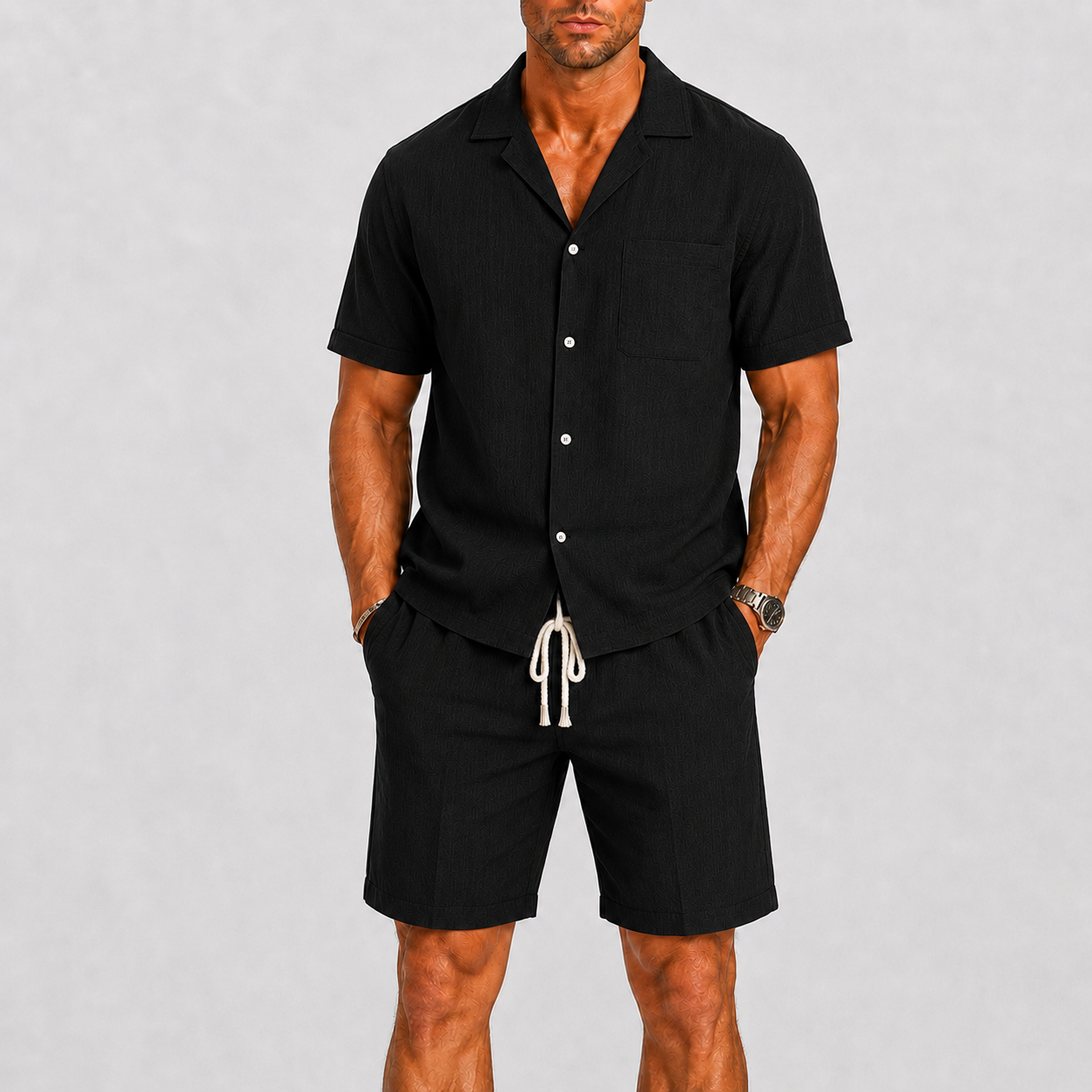 Men's Summer Shirt and Shorts Set