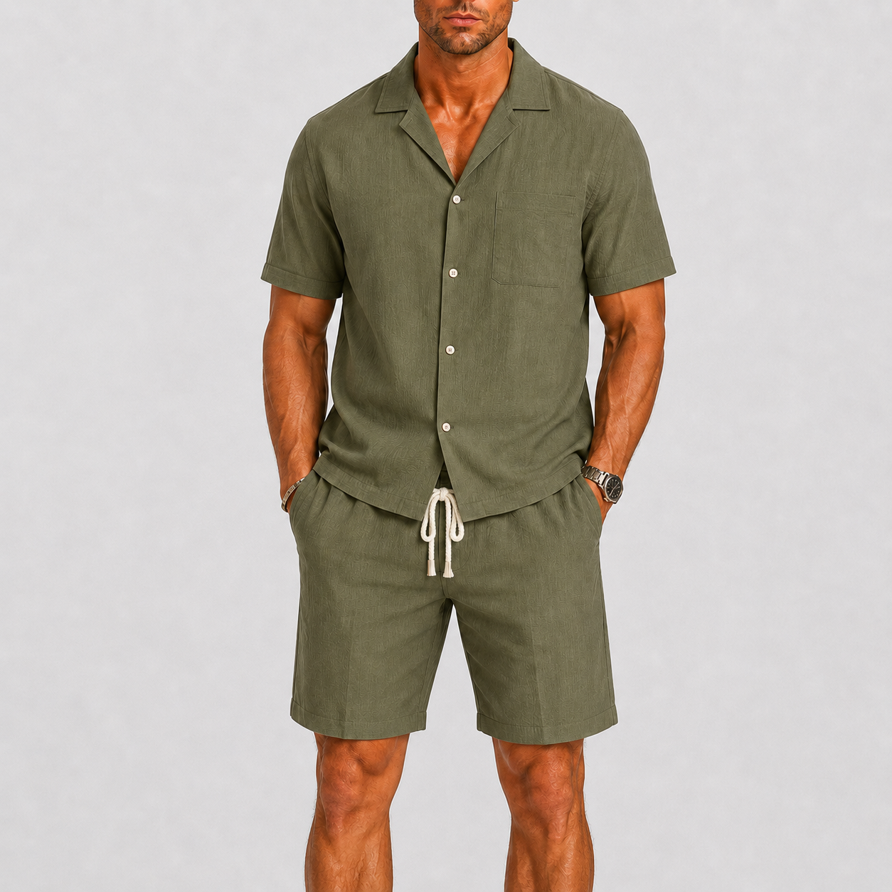 Men's Summer Shirt and Shorts Set