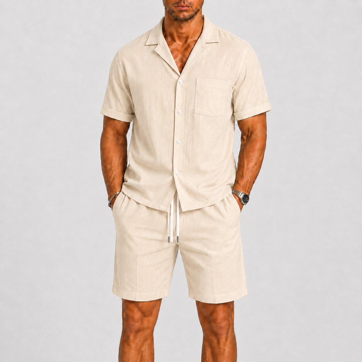 Men's Summer Shirt and Shorts Set