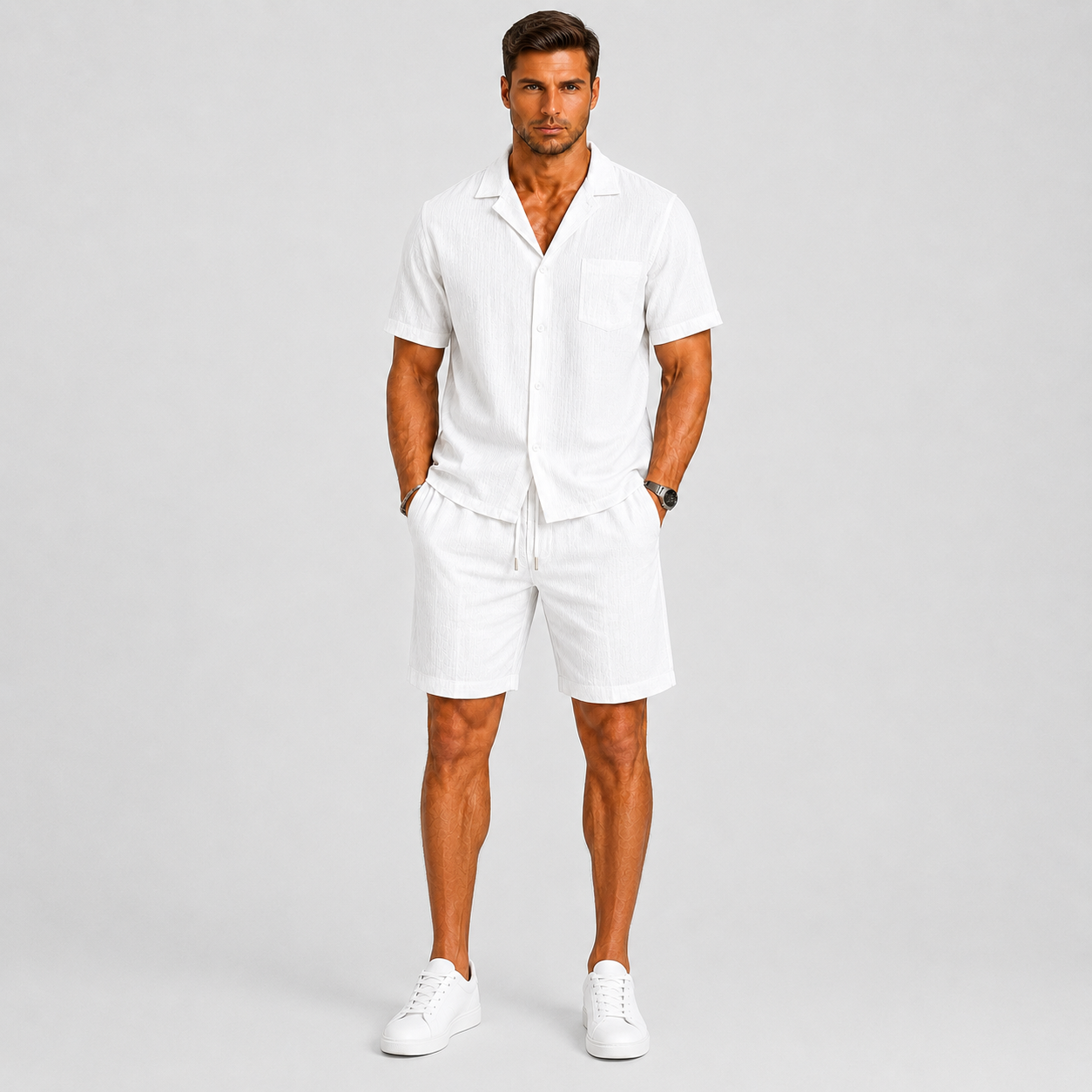 Men's Summer Shirt and Shorts Set