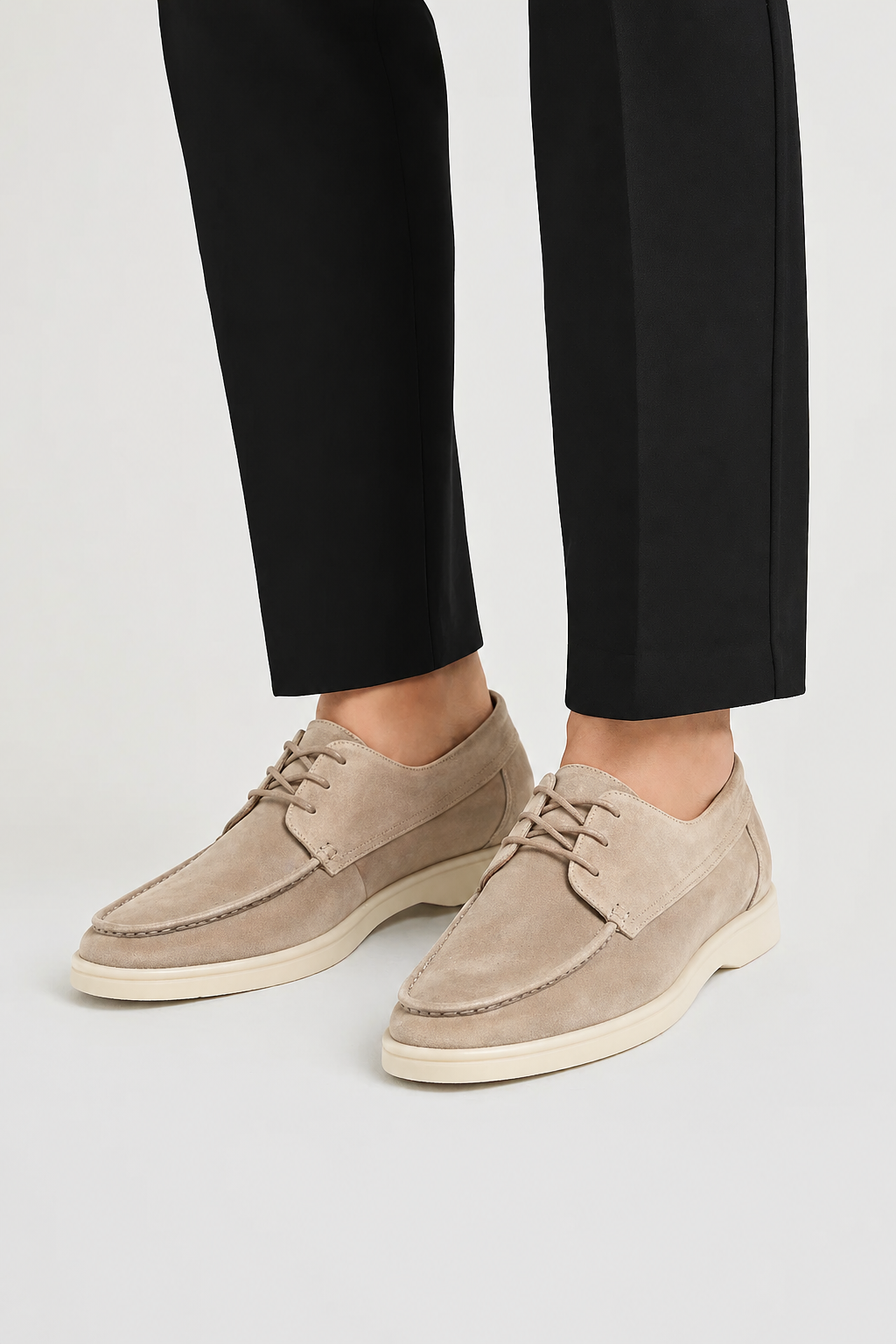Men's Leather Loafers with Laces Classic Fit