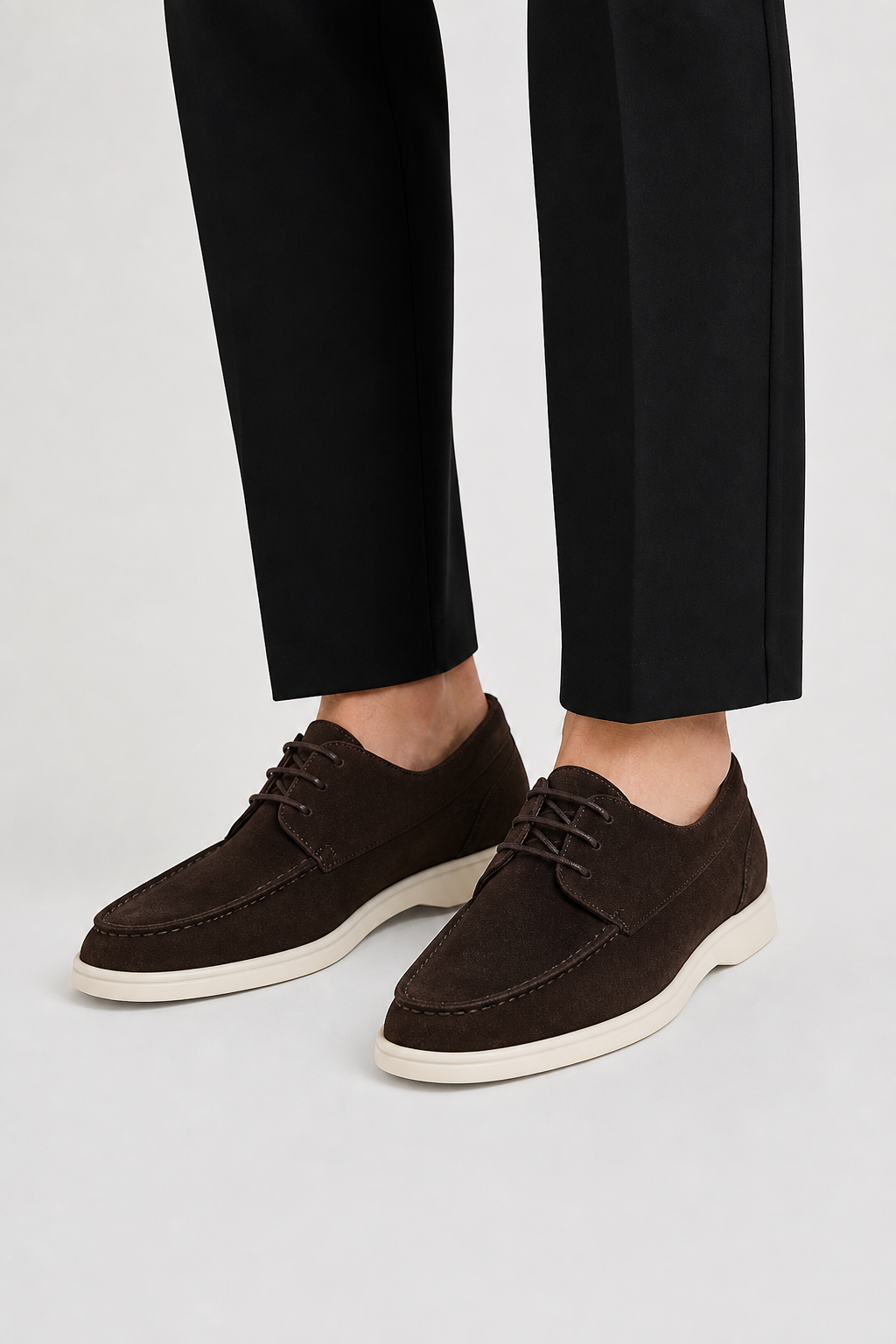 Men's Leather Loafers with Laces Classic Fit