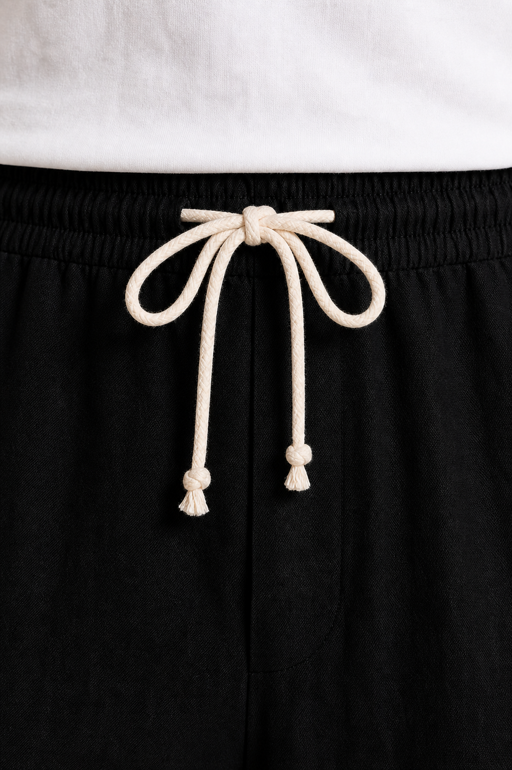 Men's Linen Trousers with Drawstring, Straight Fit