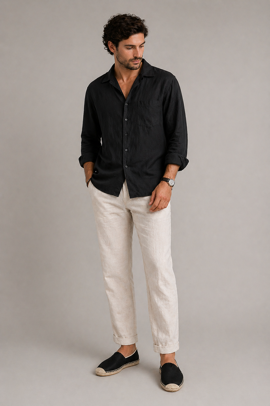 Men's Espadrilles Loafers Canvas Slip-On