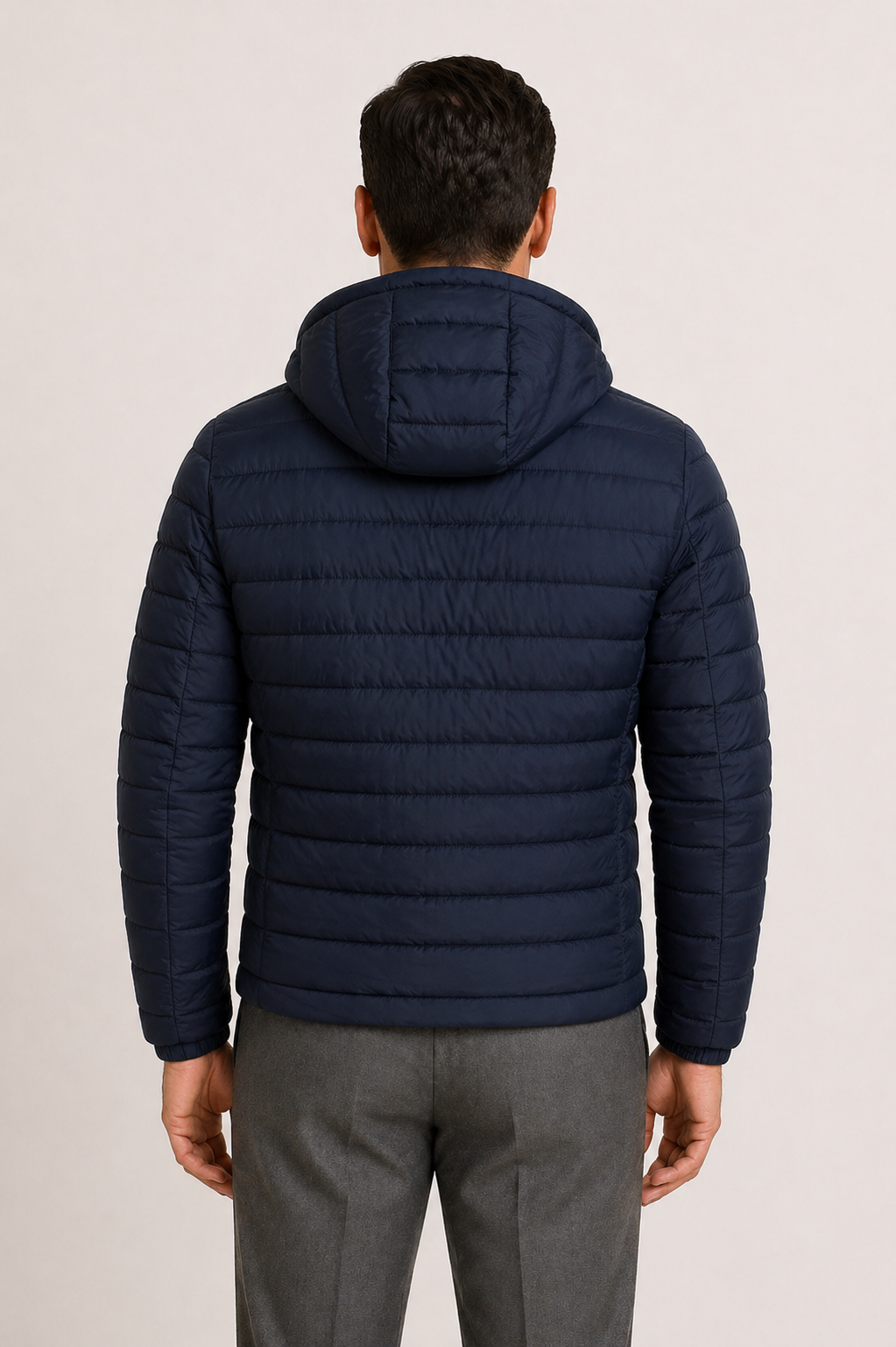 Men's Quilted Jacket with Hood Lightweight Fit