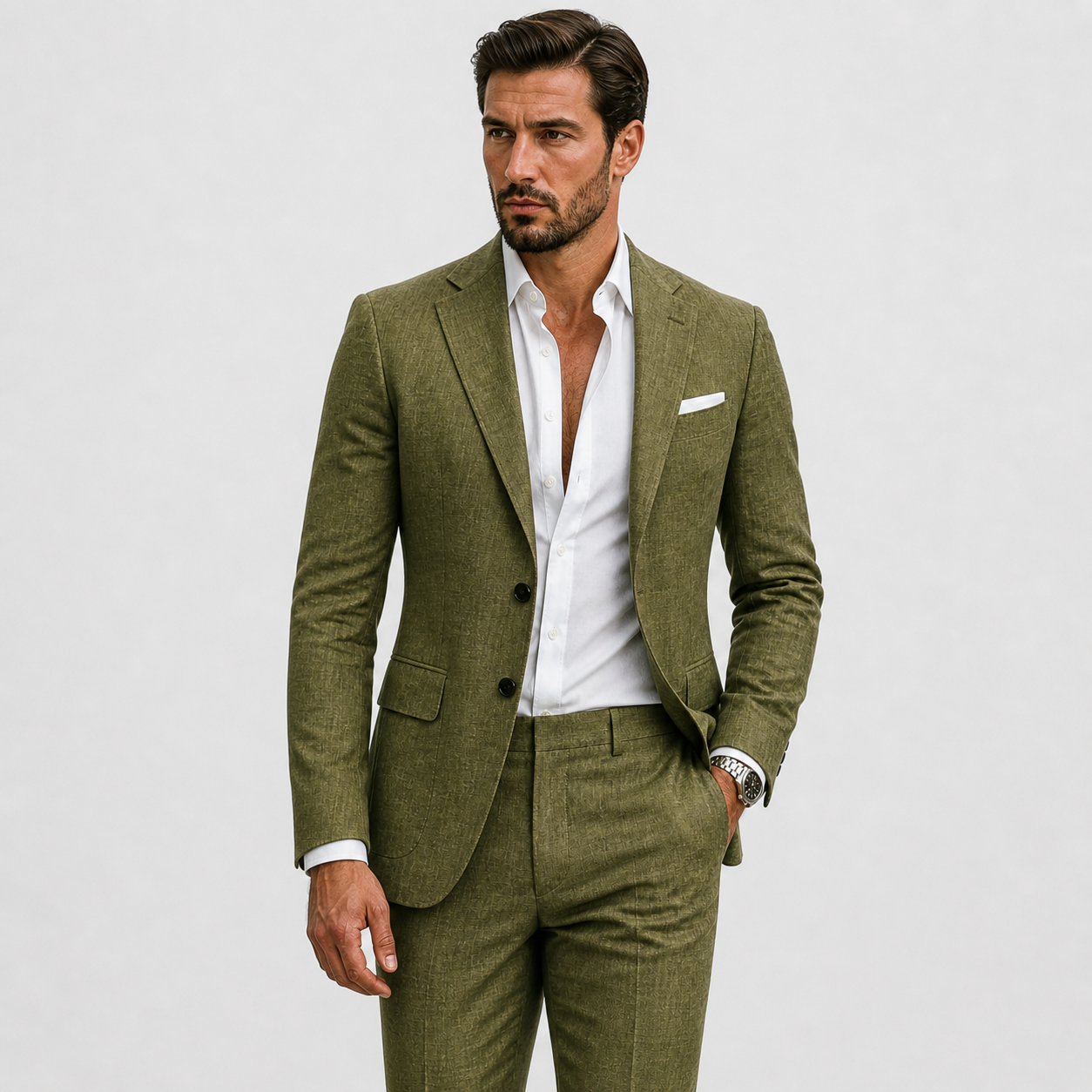 Men's Linen Suit Slim-Fit Summer Elegance