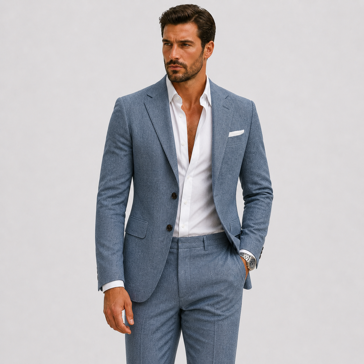 Men's Linen Suit Slim-Fit Summer Elegance