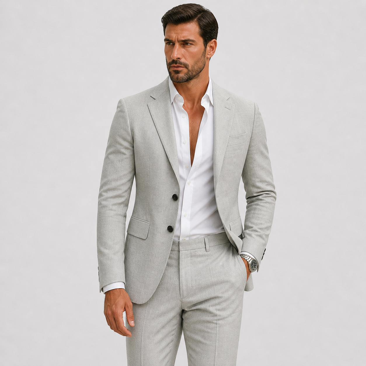 Men's Linen Suit Slim-Fit Summer Elegance