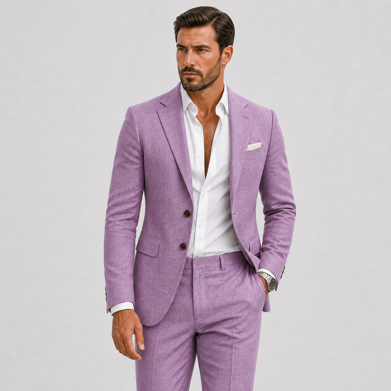 Men's Linen Suit Slim-Fit Summer Elegance