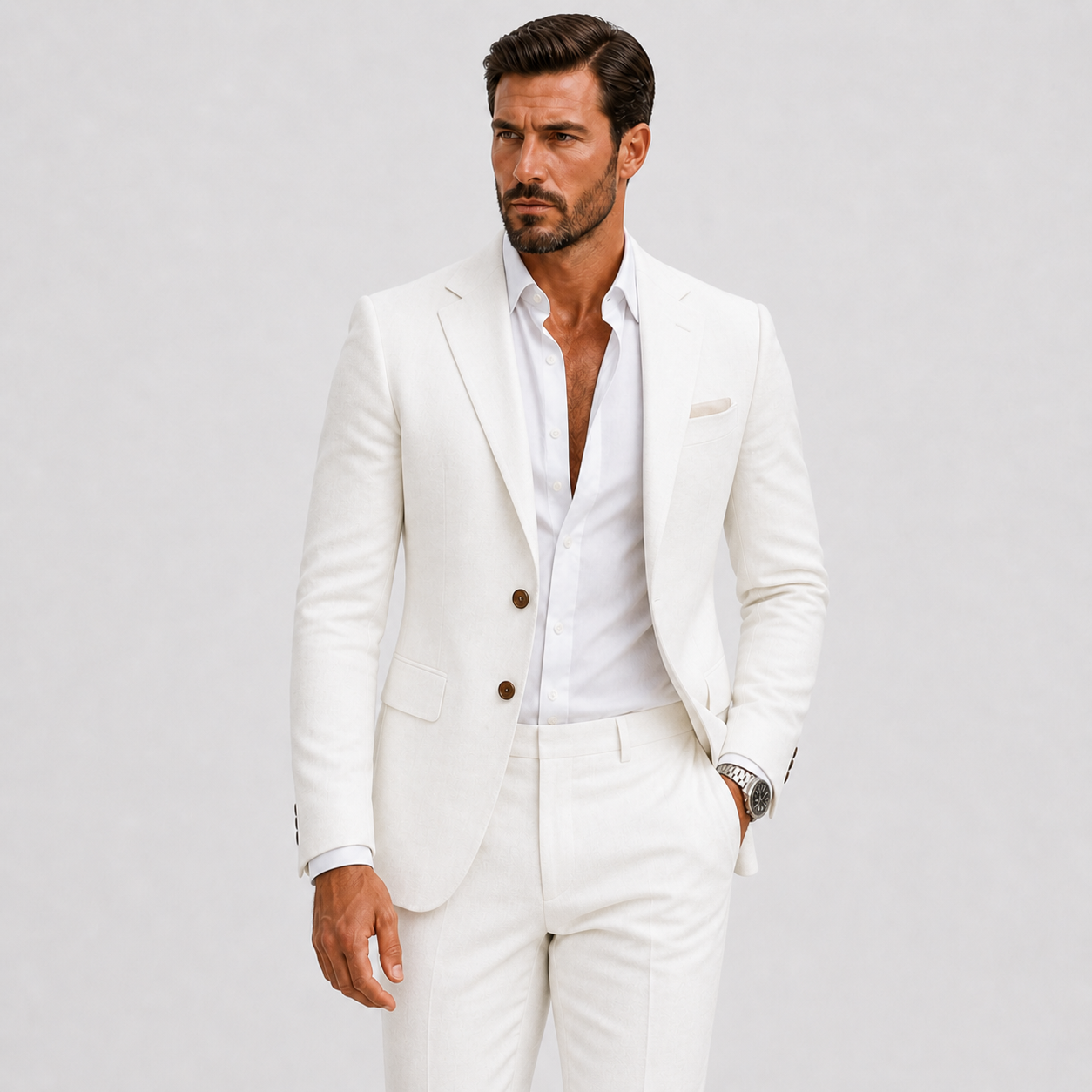 Men's Linen Suit Slim-Fit Summer Elegance