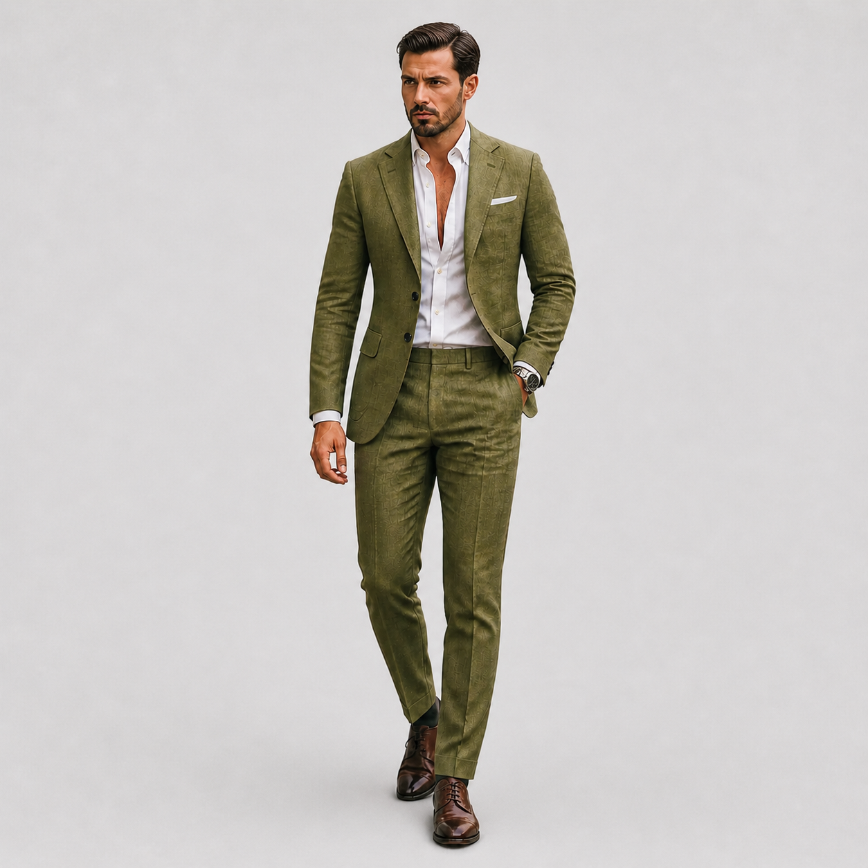 Men's Linen Suit Slim-Fit Summer Elegance