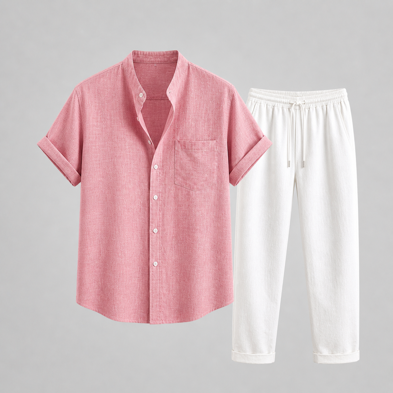 Men's Linen Set Shirt & Trousers Airy Summer Style