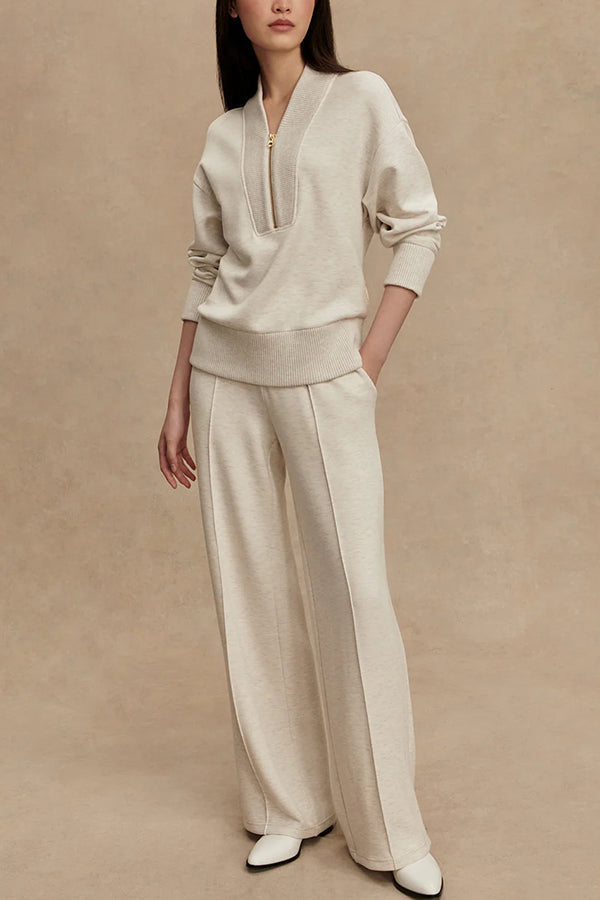 Co-ord Lounge Set with Zip Collar for Women