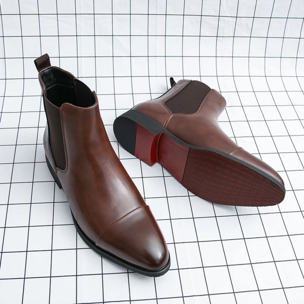 Stylish Classic Men's Faux Leather Chelsea Boots