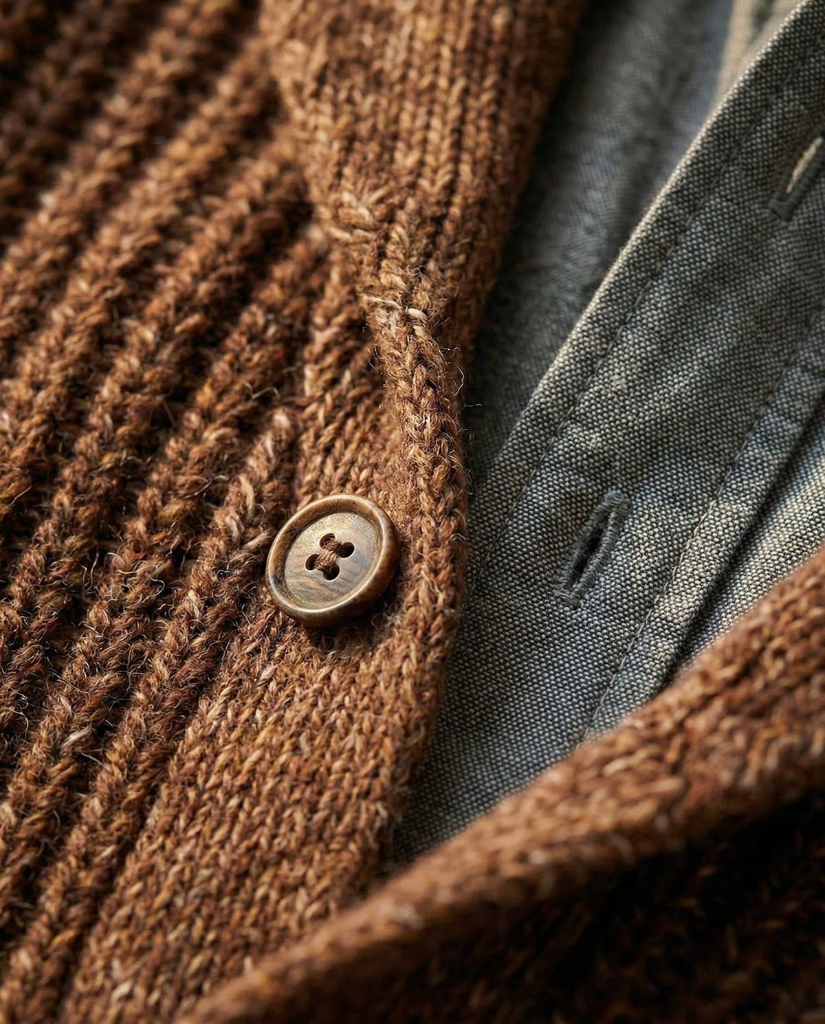 Cozy Classic Men's Wool Blend Knitted Cardigan