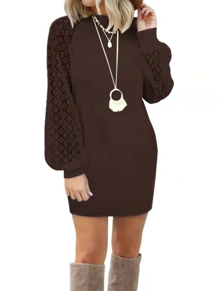 Comfy Sweatshirt Dress Featuring Sparkling Sequin Sleeves