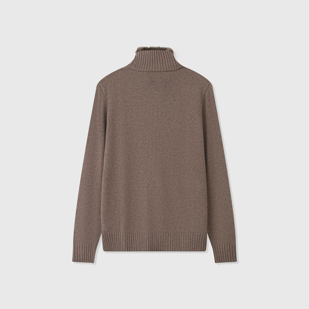 Bormio Plush-Collar Zip Knit
