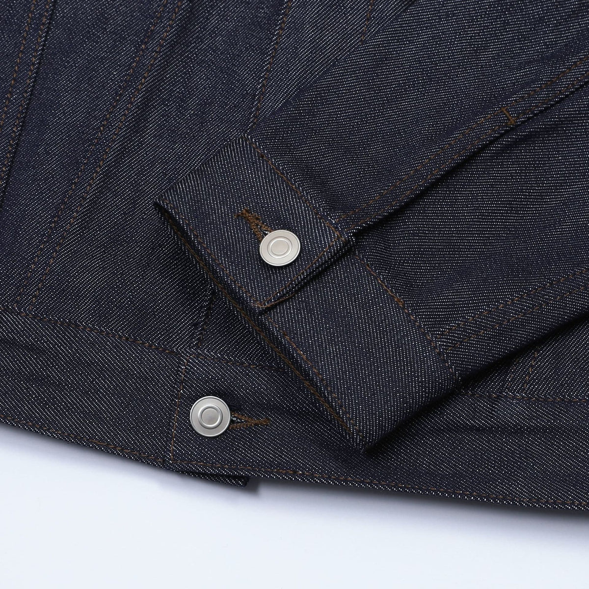 Diamante Leather-Yoke Denim Jacket