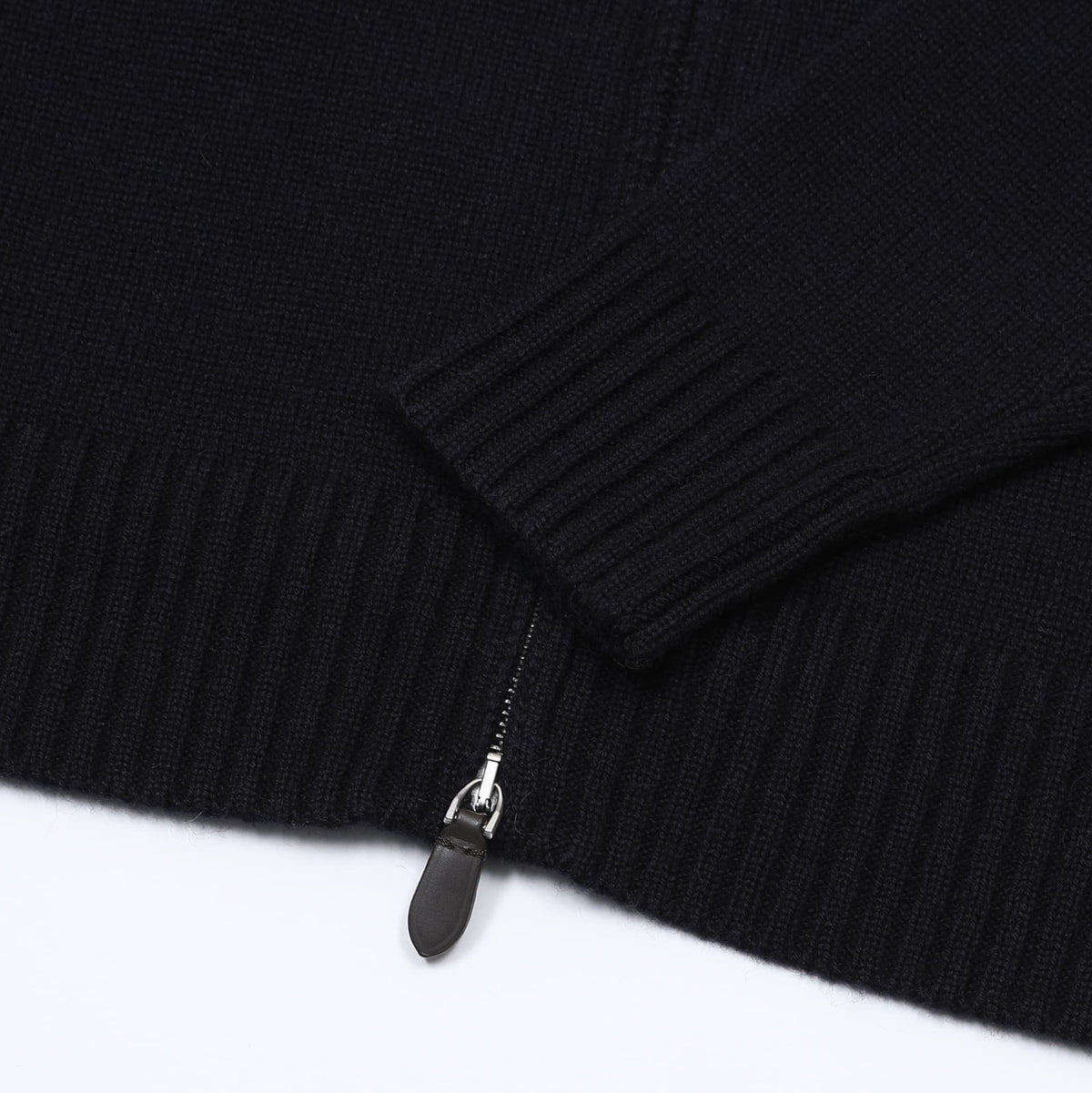Bormio Plush-Collar Zip Knit