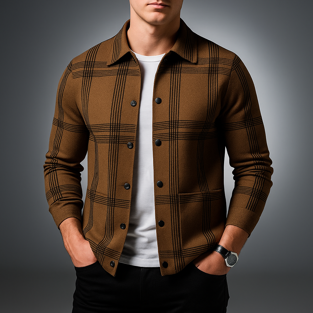 Stylish Men's Textured Cardigan - Soft and Versatile Elegance