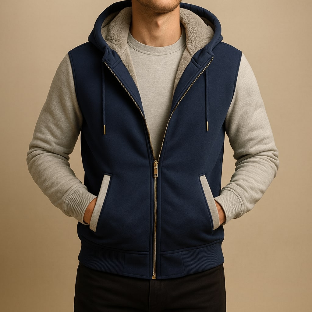 Men's Hooded Jacket with Cozy Lining