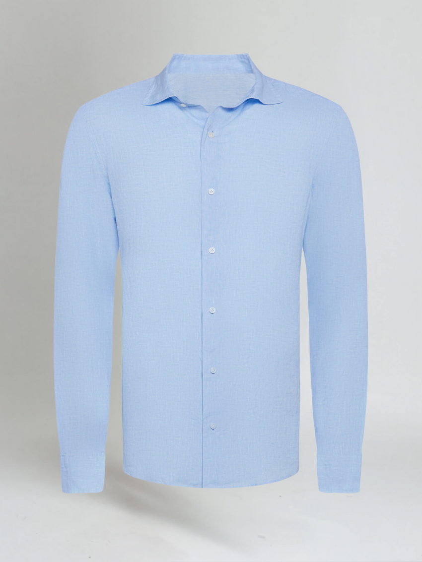 Linen Shirt for Men - Light Blue