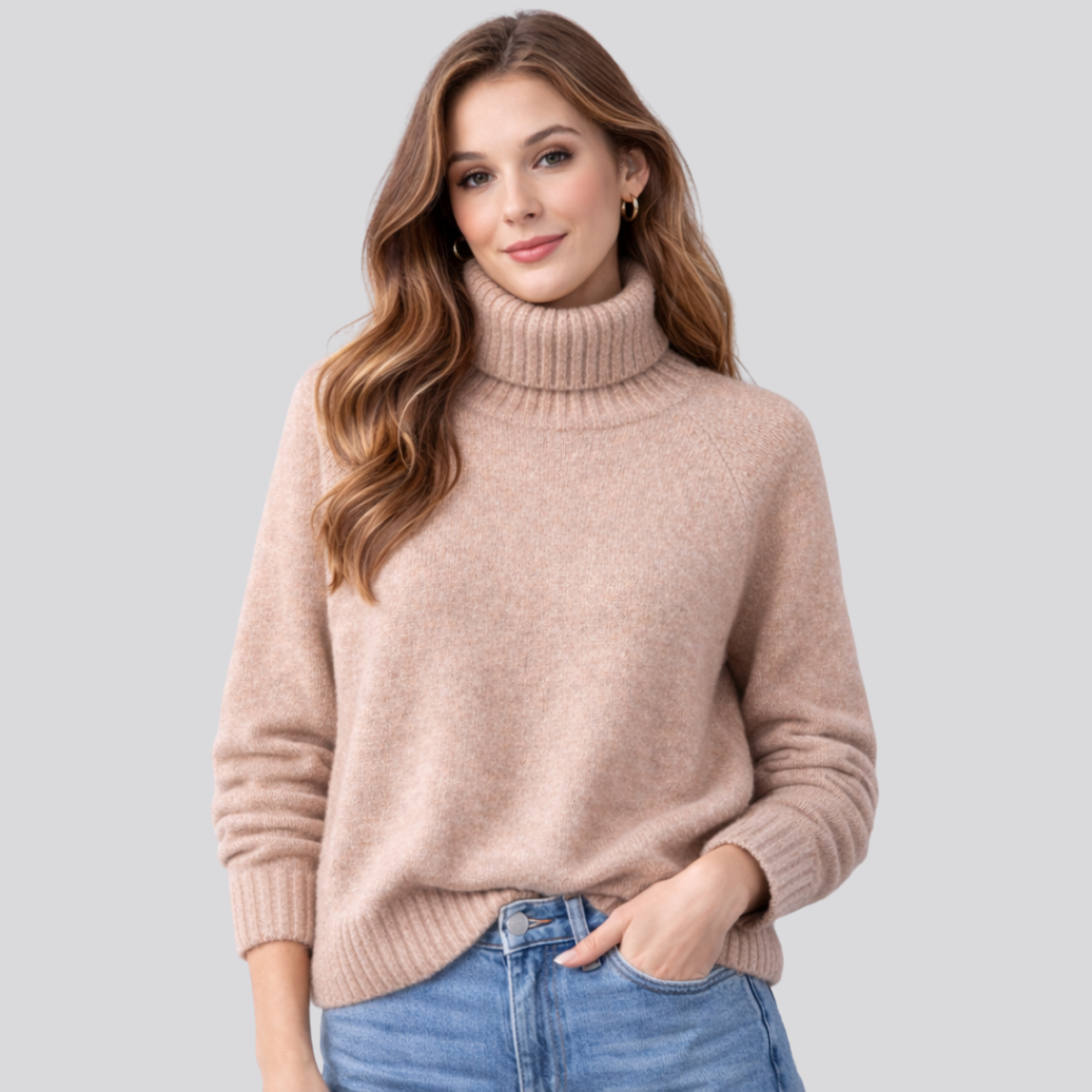 Cozy Women's Merino Wool Turtleneck Sweater