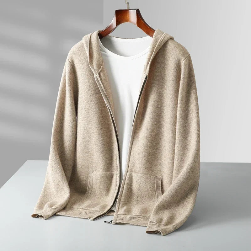 Luxury Cashmere Men's Zip-Up Hoodie