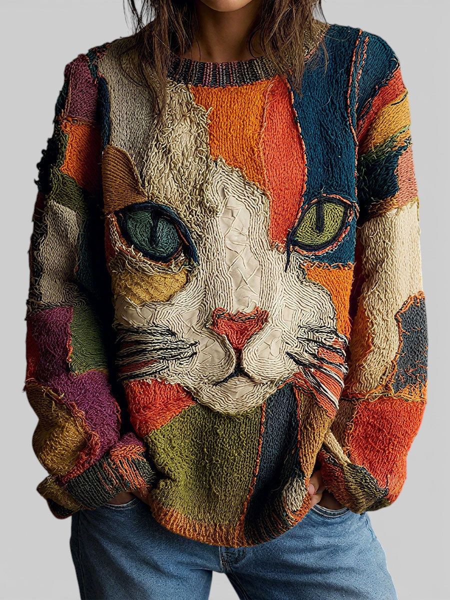 Bohemian-Inspired Women's Cat Graphic Tee