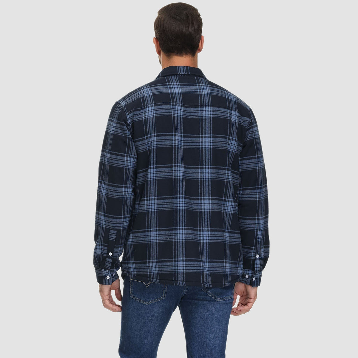 Men's Winter Flannel Overshirt – Checked and Fleece-Lined Jacket