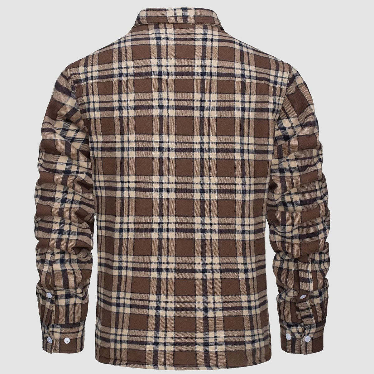 Men's Winter Flannel Overshirt – Checked and Fleece-Lined Jacket