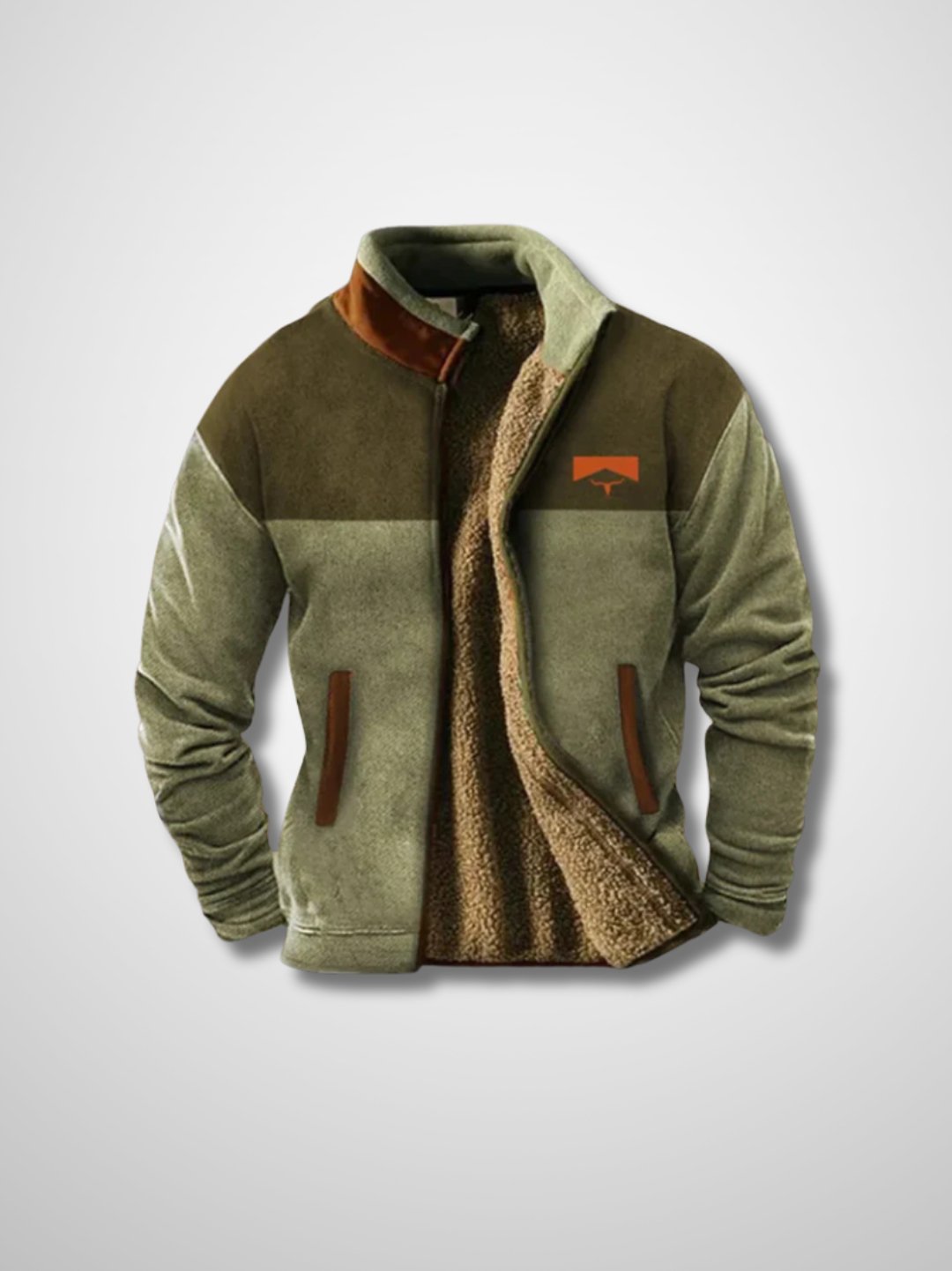 Men's Winter Fleece Jacket - Cozy Zip-Up Sherpa-Lined Design