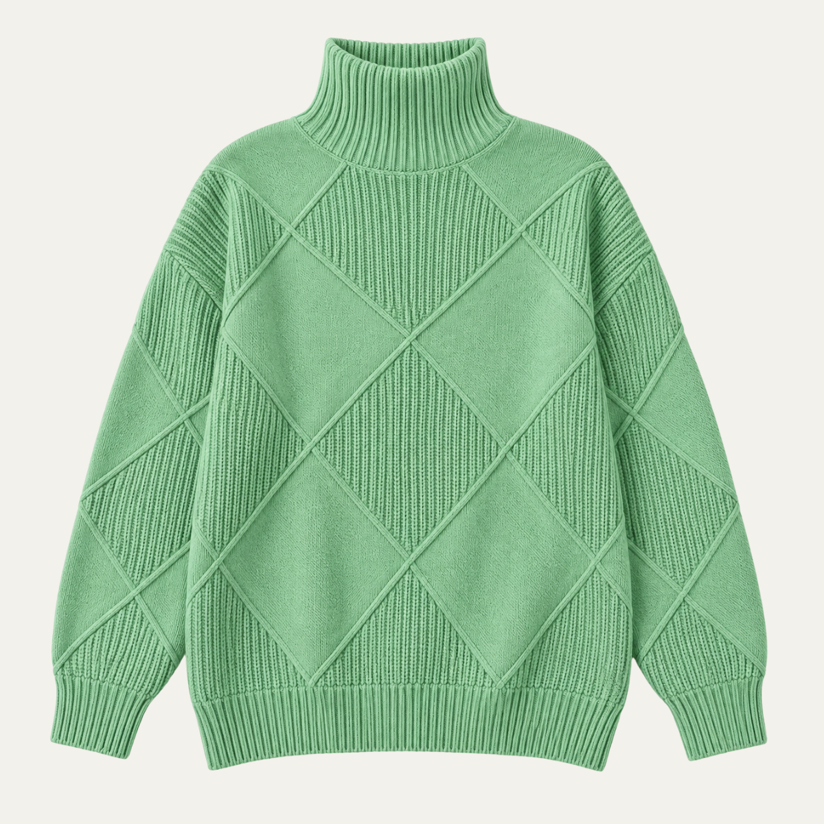 Women's Textured Knit Top with High Neck