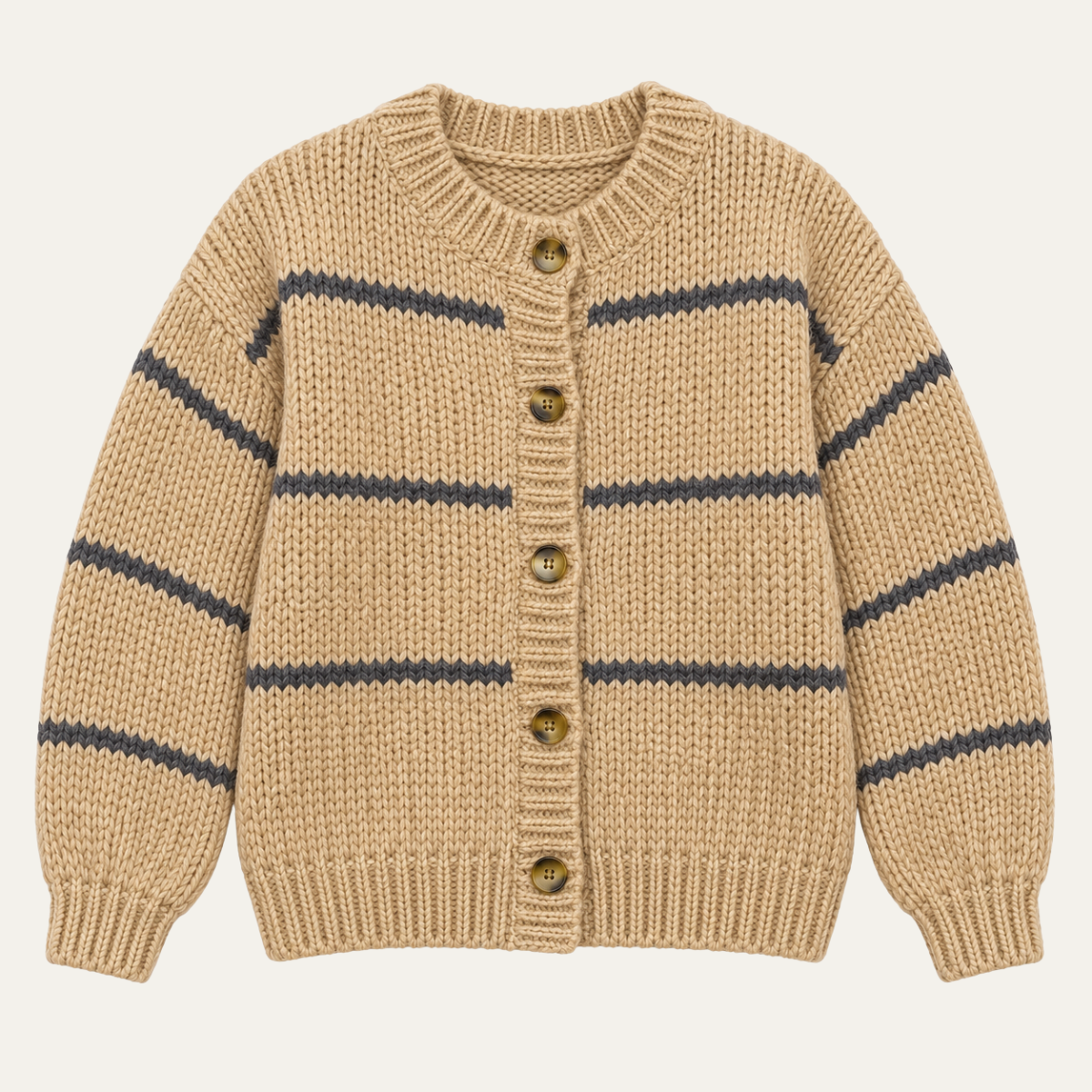 Women's Striped Cardigan with Button Front