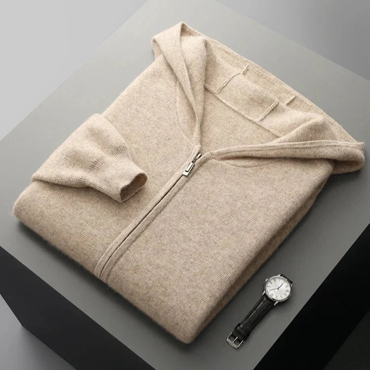 Luxury Cashmere Men's Zip-Up Hoodie